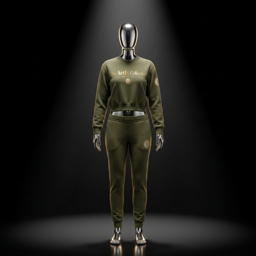 Art Is Olive Cropped Crewneck